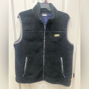 LL bean mens black fleece vest size Large pre owned